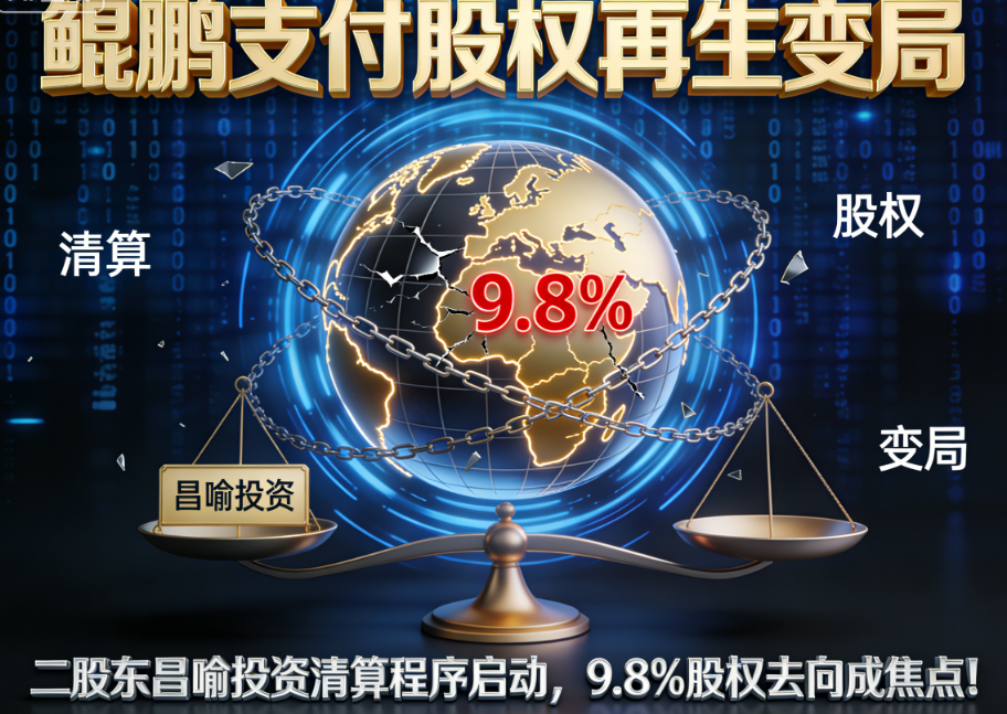 鲲鹏支付股权再生变局：二股东昌喻投资清算程序启动，9.8%股权去向成焦点！