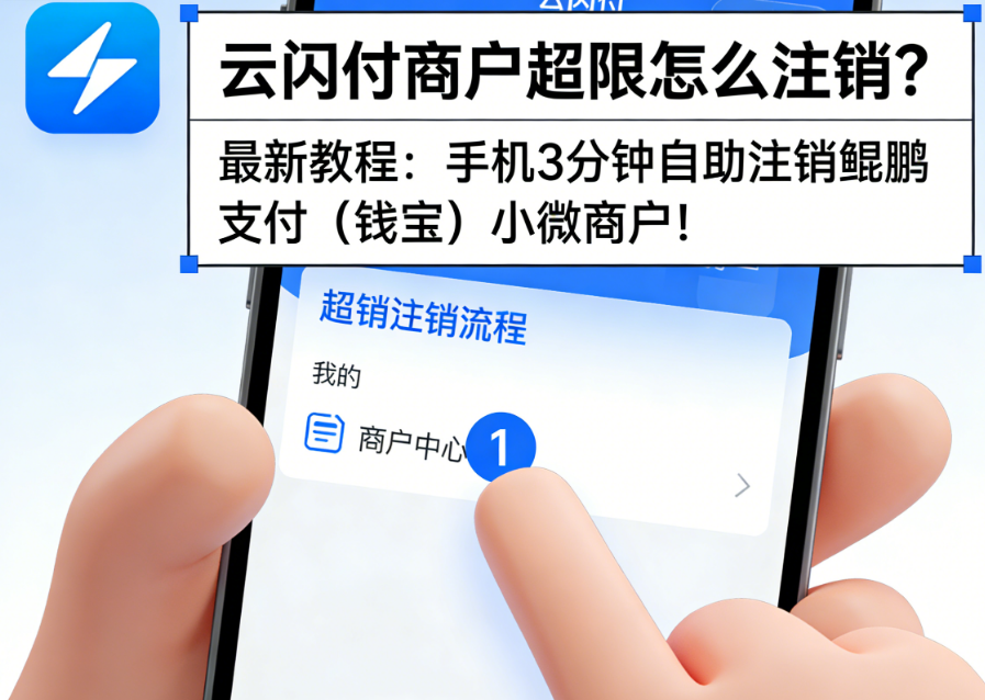 云闪付商户超限怎么注销？最新教程：手机3分钟自助注销鲲鹏支付（钱宝）小微商户！
